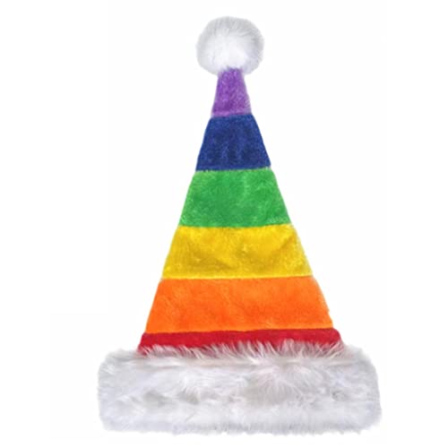 GANYKQ Weihnachtsmütze für Erwachsene, dick, mit Regenbogenfarben, warm, für Damen, Herren, Kinder von GANYKQ