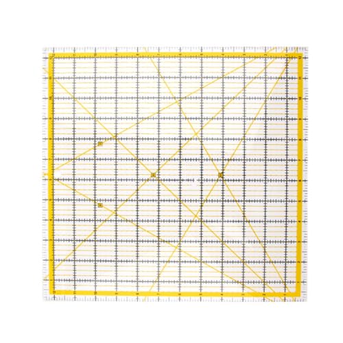 Vorlagen-Zeichenlineal, praktisches Acryl-Quilt-Lineal, Stoffschneidelineal mit zweifarbigen Linien zum Nähen von GANYKQ