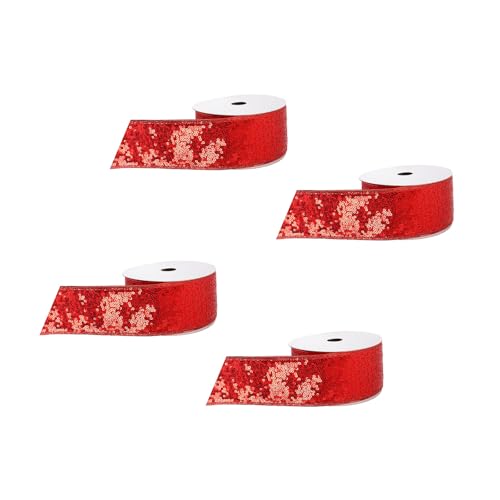 4 Stück Weihnachten Schmetterling Bowknot Bänder für Feste Baumschmuck Polyester Pailletten Seidenband Dekoband 4 Stück Weihnachten Schmetterling Bowknot Bänder für Feste Baumschmuck Polyester Pailletten Seidenband Dekoband von GAOFESA
