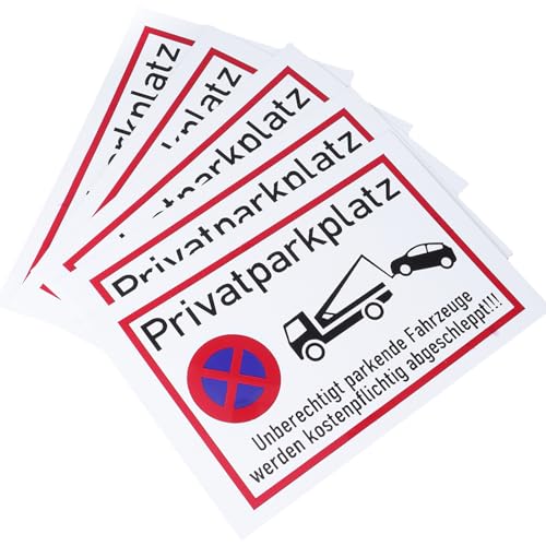 Private Parking Prohibited Schilder 5 Stück Set Edelstahl wetterbeständig Parkverbotsschilder Warnschild Metallplatte Private Parking Prohibited Schilder 5 Stück Set Edelstahl wetterbeständig Parkverbotsschilder Warnschild Metallplatte von GAOFESA