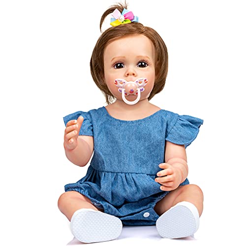 GAOINTELL 21-Zoll Baby Puppen Wiedergeboren Für Süßes Geburtstagsgeschenk Echt Und Weich Kaukasisch Mit Schöner Baby Puppen Kleidung Für Silikon Ganzkörper Augen Offen von GAOINTELL