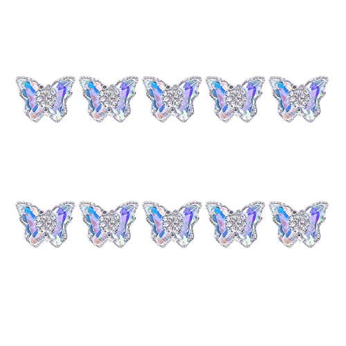 Nagelkunst-Strasssteine, luxuriöser Kristall, 3D-Nagelschmuck, Zirkon, Nageldekoration, Nagelkunst, Schmetterlinge, Kristallschmuck, 10 Stück von GAOINTELL