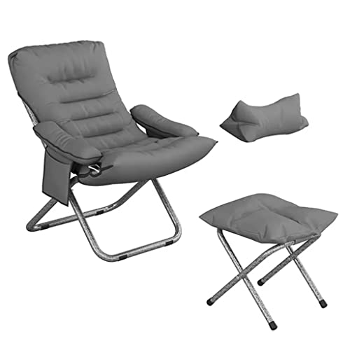 GAONUDAN Sessel Akzentstuhl Lazy Chair Loungesessel mit Armlehnen Moderner Freizeitsofastuhl aus Samtstoff mit Stahlrahmen (Farbe: Grau) von GAONUDAN