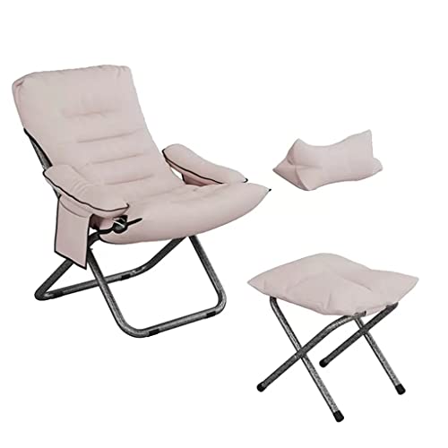 GAONUDAN Sessel Akzentstuhl Lazy Chair Loungesessel mit Armlehnen Moderner Freizeitsofastuhl aus Samtstoff mit Stahlrahmen (Farbe: Weiß) von GAONUDAN