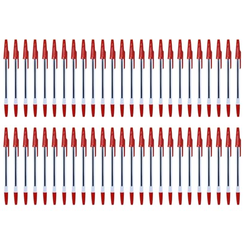 GAOSHA 12/24/50/100 Stück Kugelschreiber, nachfüllbarer Schreibstift mit Minen, Kugelschreiber, Blau/Schwarz/Rötungstinten von GAOSHA