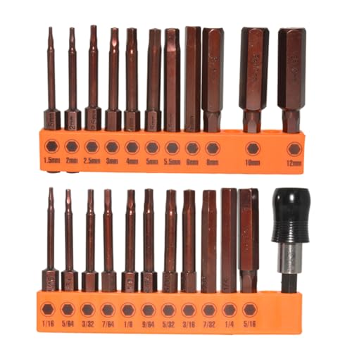 GAOSHA 23-teiliges Inbusschlüssel-Set, Stahl-Bit-Set, magnetische Spitze, Schraubendreher-Bit-Set, Bohrer, 60 mm von GAOSHA