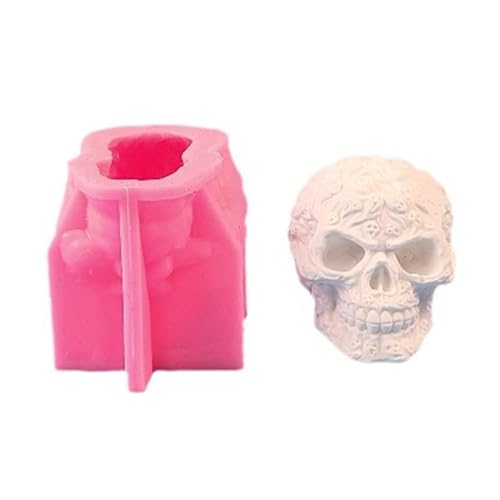 GAOSHA Halloween-Totenkopf-Silikonformen, Totenkopf-Harz-Formen für Kerzen, Seife, Schokolade, Mousses, Kuchen, Backen, Schreibtischdekorationen von GAOSHA