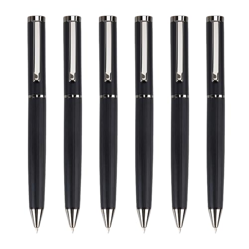 GAOSHA Kugelschreiber, 6 Stück, Metall-Kugelschreiber, 1,0 mm, Schreibstift, Signaturen, Stift, schwarze Tinte, Schreibwarenstift für Studenten, Lehrer von GAOSHA