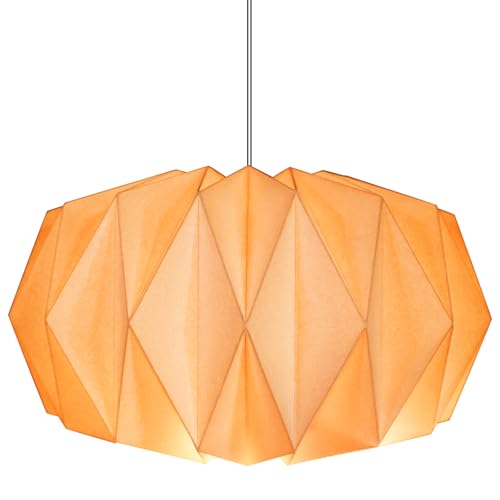 GAOUTO Origami Design Papier Lampenschirm, Nordische Kreativpapier Lampenschirm Deko Papier Laterne, Moderner Lampen Schirm, Folding Papier Rund Hängelampe, Für DIY Pendelleuchten Befestigung, Weiß von GAOUTO