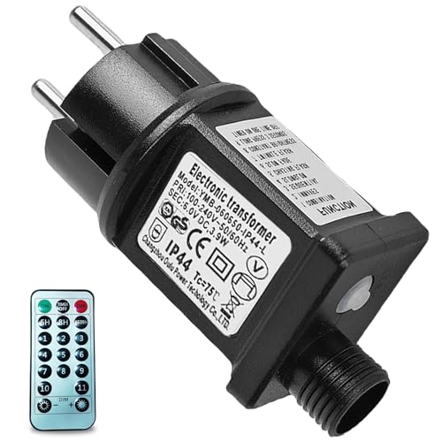 Netzteil 31V Stecker für Lichterkette, 31V LED Netzteil, IP44 Trafo Stecker mit Timer Funktion für Weihnachtsbeleuchtung Glühbirnen, LED Transformator Treiber für Niederspannungs-LED-Adapter von GAOUTO