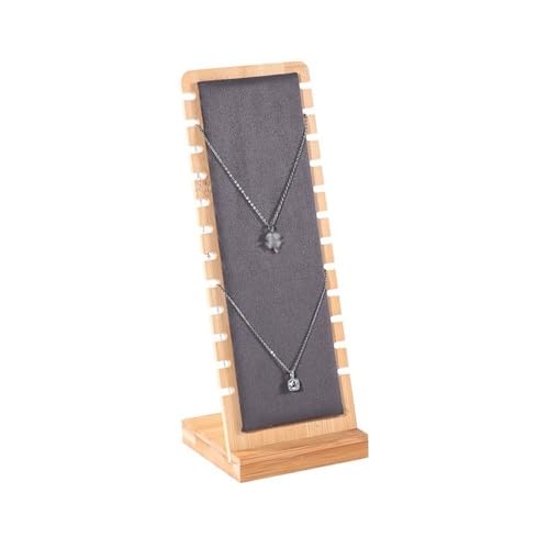 GAOWINLY Schmuck-Organizer-Ständer, Anhänger Organizer Schmuck Display Board Schmuck Hängen Rack Display Stand Stände Holz Abnehmbare Halskette Display Rack,Geschenk für Frauen, Mädchen(Grigio) von GAOWINLY