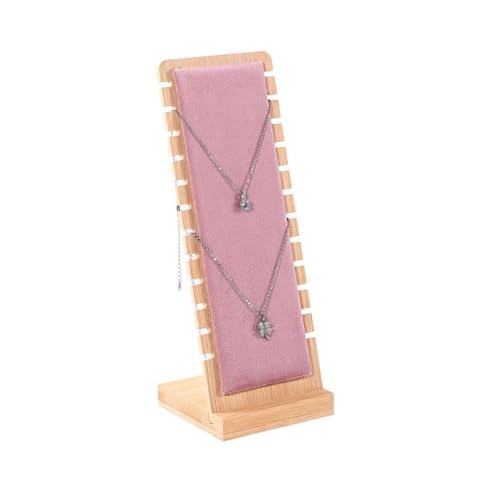 GAOWINLY Schmuck-Organizer-Ständer, Anhänger Organizer Schmuck Display Board Schmuck Hängen Rack Display Stand Stände Holz Abnehmbare Halskette Display Rack,Geschenk für Frauen, Mädchen(Pink) von GAOWINLY