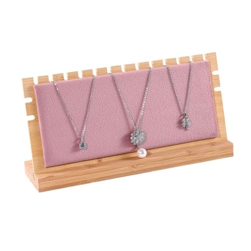 GAOWINLY Schmuck-Organizer-Ständer, Holz Abnehmbare Halskette Display Rack Schmuck Hängen Rack Display Stand Stände Anhänger Organizer Schmuck Display Board,Geschenk für Frauen, Mädchen(Pink) von GAOWINLY