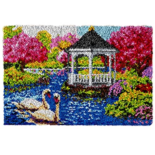 GAOYH Knüpfteppich Zum Selber Knüpfen Landschaft,DIY Knüpfteppich Knüpfpackung,Knüpfhaken Set Tiere,3D Teppich Tapisserie Set Für,B-80x115cm von GAOYH