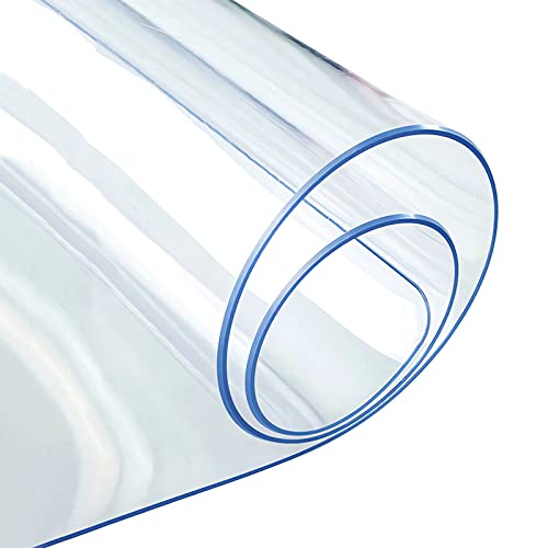 Transparente Tischfolie 2mm,Tischdecke mit Abgeschrägter Kante, Tischschutz,Pflegeleicht und Abwischbar,Schutztischdecke,PVC Folie für Tisch,Hochglanz Tischschutz für Ihren Tisch,105x170cm von GYUEZX