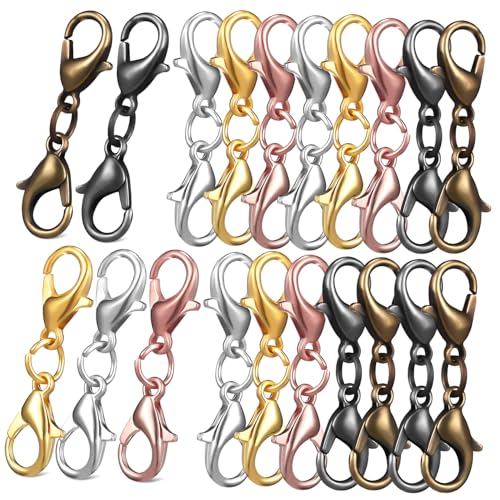 GARIOUANS 20 Stück Teiliges Doppel Lobster Karabiner Verlängerung Verschluss für Halsketten Armbänder aus Zinklegierung Langlebig Einfach zu Bedienen Geeignet für Schmuckherstellung und DIY GARIOUANS 20 Stück Teiliges Doppel Lobster Karabiner Verlängerung Verschluss für Halsketten Armbänder aus Zinklegierung Langlebig Einfach zu Bedienen Geeignet für Schmuckherstellung und DIY von GARIOUANS
