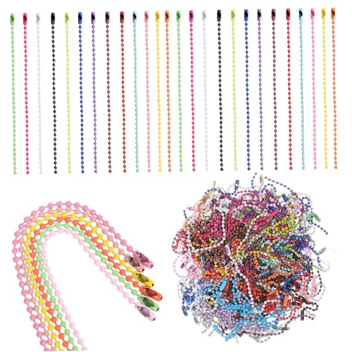 GARIOUANS 200 Stk. Bunte Metall Kugelketten mit Steckverbindern Stabile Bead Chains für Schlüsselanhänger Schmuck DIY Basteln Farben GARIOUANS 200 Stk. Bunte Metall Kugelketten mit Steckverbindern Stabile Bead Chains für Schlüsselanhänger Schmuck DIY Basteln Farben von GARIOUANS