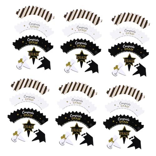 GARIOUANS Stück Teiliges Graduierten Papier Cupcake Dekorationen Kreative Tortenränder und Toppers für Abschlussfeiern für Kuchen und Desserts Sicheres und Ansprechendes Torten Zubehör GARIOUANS Stück Teiliges Graduierten Papier Cupcake Dekorationen Kreative Tortenränder und Toppers für Abschlussfeiern für Kuchen und Desserts Sicheres und Ansprechendes Torten Zubehör von GARIOUANS