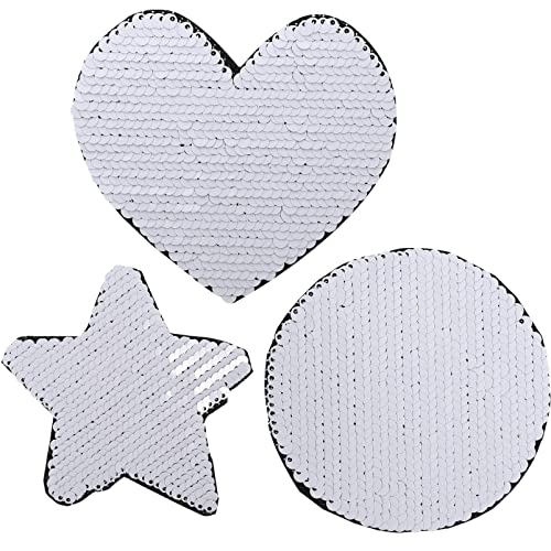 GARIOUANS 3Stücke Pailletten Patches für Kleidung Glitzernde Aufnäher Herz und Rundform zum Reparieren und Dekorieren von Stoffen und Accessoires DIY Kleidung GARIOUANS 3Stücke Pailletten Patches für Kleidung Glitzernde Aufnäher Herz und Rundform zum Reparieren und Dekorieren von Stoffen und Accessoires DIY Kleidung von GARIOUANS