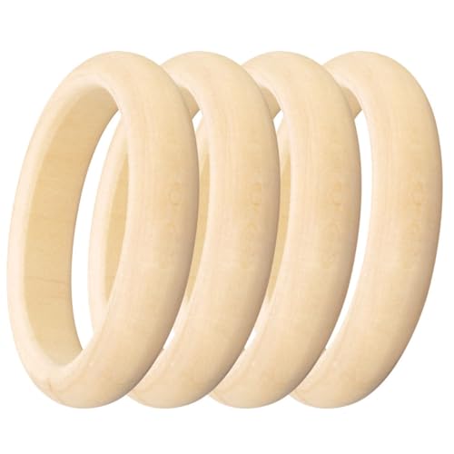 GARIOUANS 4Stücke Holzarmbänder für Natürliche Runde Holzringe zum Basteln DIY und Farbmaterialien Handwerkszubehör für Projekte und Persönliche GARIOUANS 4Stücke Holzarmbänder für Natürliche Runde Holzringe zum Basteln DIY und Farbmaterialien Handwerkszubehör für Projekte und Persönliche von GARIOUANS