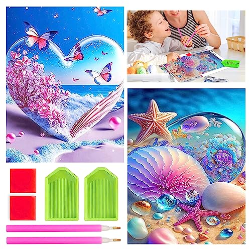 GAROMIA Diamond Painting 2 Stück 5D Diamant Painting Erwachsene Seesterne Diamond Painting Full Set für Kinder Diamond Painting Erwachsene Kinder Home Decor Geschenke 30 x 40 cm von GAROMIA