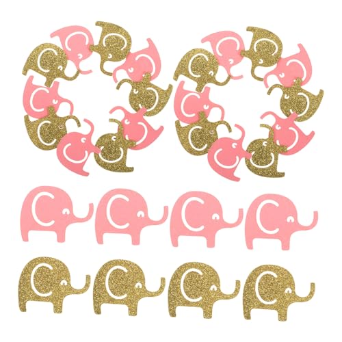 GAROZATION 1 -geburtstagskonfetti Babyparty-partydekoration Elefantenstreuung Tischdekoration Für Die Babyparty Babyparty-dekoration Tafelaufsatz Elefant Party Konfetti Rosa Papier von GAROZATION