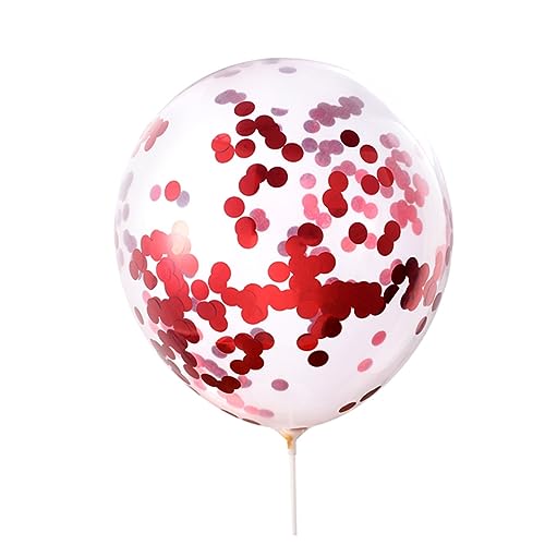 GAROZATION 10 Stück Glänzende Latex Ballons Mit Punkten Rote Farbvariationen Für Hochzeiten Partys Und Feste 5 Stück Mit Glänzendem Muster Und 5 Stück Mit Punktmuster Ideal Für Festliche von GAROZATION