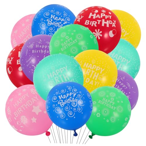 GAROZATION 100 Stück Happy Birthday Ballondekoration Latexballons Verdickt Geburtstagsparty Dekoration Bunte Luftballons Für Feier Und Event Partyzubehör Für Kinder Und Erwachsene von GAROZATION