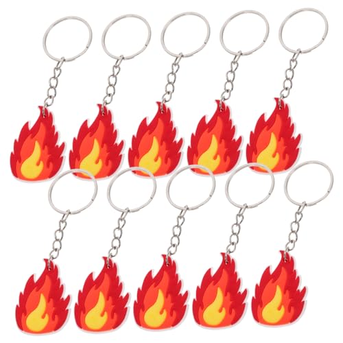 GAROZATION 10er Set Feuerwehrmann Schlüsselanhänger Flammen Feuer Anhänger Partygeschenke Ideales Feuerwehr Stützdekor Für Geburtstagsfeiern Und Feuerwehr Themenpartys von GAROZATION