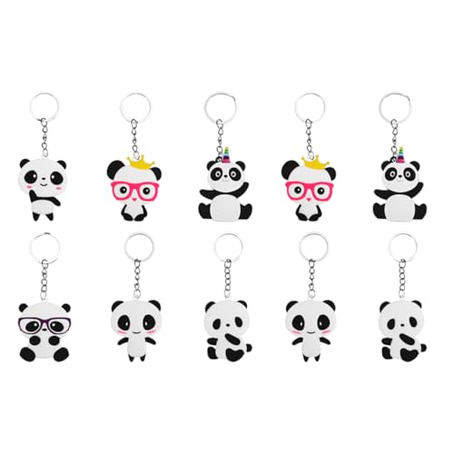 GAROZATION 10st Schlüsselanhänger Plüschfigur Spielzeug Rei Plüsch Puppenspielsets Winterporzellan-souvenir Bidoof-plüsch Reisespielzeug Tierspielzeug Panda-anhänger Autospielzeug Pvc von GAROZATION