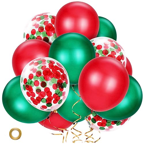 GAROZATION 12 Stück Weihnachts Luftballons Aus Hochwertigem Latex Festliche Deko Für Weihnachtsfeiern Inklusive Goldene Akzente Ideales Partyzubehör Für Festliche Anlässe von GAROZATION