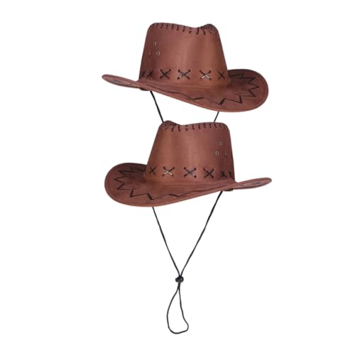 GAROZATION 2 Stück Kappe Dekorativer Hut Western Cowboyhut Für Kinder Kinderhut Cowgirl Kostüm Partydekoration Outfits Für Kinder Western Cowgirlhut Kinderhüte Westernhut Kinder von GAROZATION