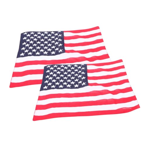 GAROZATION 2 Stücke Patriotic Bandanas mit Amerikanischer Flagge Vielseitige Halstücher und Kopftücher für Männer und Frauen Ideales Patriotisches Zubehör für Jede Gelegenheit von GAROZATION