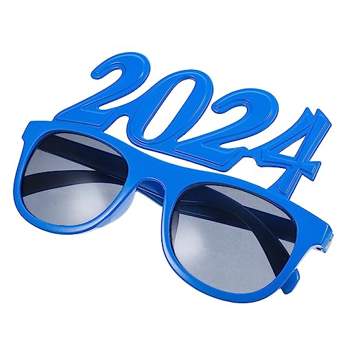 GAROZATION 2024 Brille Party-brillen-dekore Foto-requisiten Für Das Neue Jahr Dekorative Brillen Partygeschenke Für Das Neue Jahr Weihnachtsbrille Brillen Anziehen Zahlenbrille Plastik Blue von GAROZATION