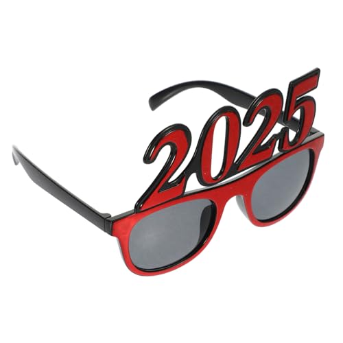 GAROZATION 2025 lustige sonnenbrillen -Requisiten für das neue Jahr Silvesterbrille Abschlussbrille Partyzubehör coole brille Neujahrsparty-Brillen Kostümzubehör für das neue Jahr Stk rot von GAROZATION