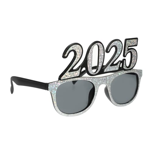 GAROZATION 2025 party zubehör coole brille Silberne Brille Neuartige Partybrille Nummern-Brille für Party Silvester Brille Brillen anziehen Neujahrsvorräte Partybrillen für das neue Jahr Stk von GAROZATION