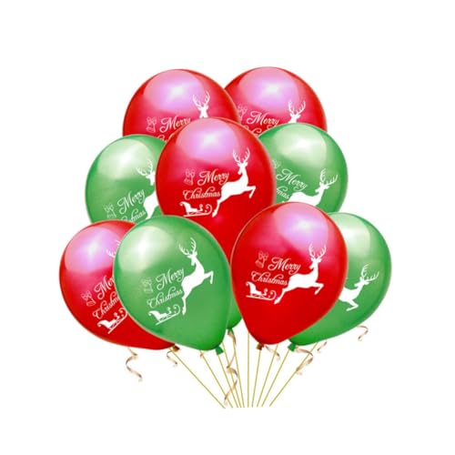 GAROZATION 24 Stück 12 Zoll Latex Luftballons Mit Elch Für Weihnachtsfeiern 12 Rote Und 12 Grüne Ballons Ohne Band Perfekte Dekoration Für Festliche Anlässe Und Partys von GAROZATION