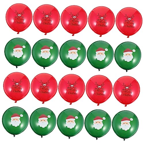 GAROZATION 30 Stück 12 Zoll Weihnachtsballons Und Latexballons Mit Weihnachtsmann Und Elchmotiven Perfekte Party Deko Für Weihnachten Und Feiertage von GAROZATION