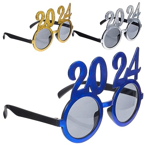 GAROZATION 3St 2024 Brille kinder ferngläser kinderferngläser party assecoires witzige brillen 2024 entworfene Brille Party lustige Brille Tassen Performance-Requisiten Cosplay-Brille Plastik von GAROZATION