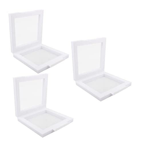 GAROZATION 3St Aufbewahrungskiste aufbewahrungsdose storage boxes jewellery boxes schmuckkästchen aufbewahrungbox Ring Geld Musical Schmuckschatulle aus Acryl Schmuck Vitrine Weiß von GAROZATION