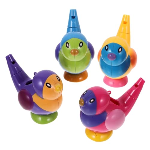 GAROZATION 4 Stück Vogelpfeife Kind Mini Säuglinge quietschend Karikatur Water Toys for jucarii pentru copii Cartoon Toys Pfeife für die Babyparty -Badespielzeug Abs von GAROZATION