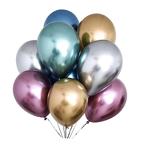 GAROZATION 40 Stück Metallic Latexballons Verdickt Partyballons Für Geburtstage Hochzeiten Und Feiern Bunte Dekoration Für Besondere Anlässe von GAROZATION