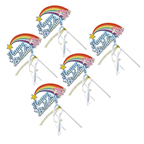 GAROZATION 5-teiliges Set Geburtstag Cupcake Picks Flugzeug-cupcake-topper Kuchen Geburtstagstorte Dekorationen Essbarer Glitzer Blue von GAROZATION