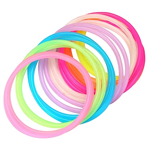 GAROZATION 50 Stück Neon-Armband leuchtende armbänder Haar Tapes geburtstagszig Leuchtende Spielzeugarmbänder LED-Armbänder 80er-Jahre-Accessoires 90er Schmuck für Frauen Kieselgel von GAROZATION