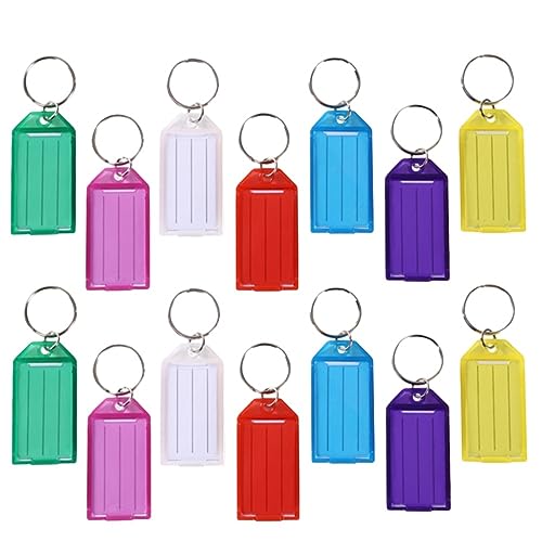 GAROZATION 50 Stück Schlüsselwort etikett baggage tag schlüsselarmband key chain Schlüsselanhänger Gepäckanhänger Farbige Hüllen für Hotelschlüsselkarten Schlüssel-ID-Tags Gepäck-ID-Tags von GAROZATION