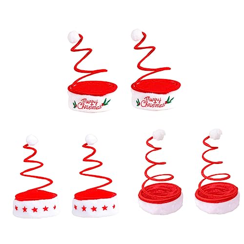 GAROZATION 6st Weihnachtsmütze Lustige Kindermütze Frühlingshut Weihnachtsmannmütze Für Kinder Weihnachtsfeier Kopfschmuck Weihnachts Lustiger Hut Festlicher Hut Weihnachtsfeier Hut Rot Stoff von GAROZATION