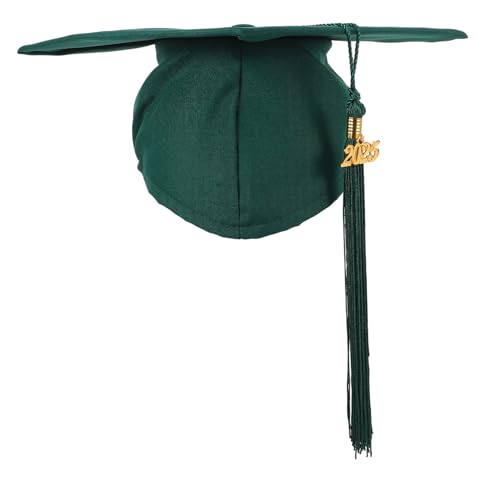 GAROZATION Abiturmütze liefert Abschlusskappen Partyhüte, Abschlusskappen Abschlussmütze Eleganter Abschluss Hut Begleiter für die Graduiertenmütze Abschlussfeier 2025 Polyester Dark Green von GAROZATION