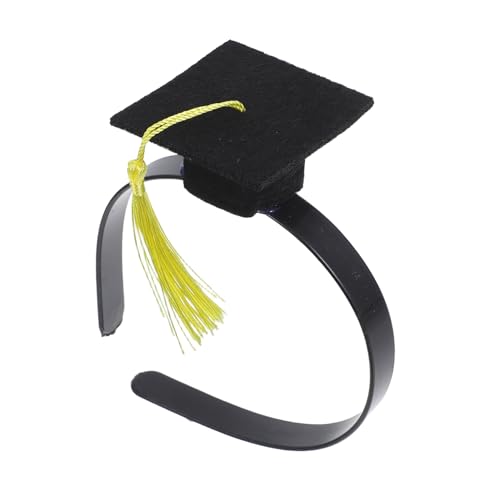 GAROZATION Abschlusskappe Stirnband Kappen-stirnbandeinsatz Party-stirnbänder Für Frauen Mini-abschlusshut-stirnband Hut Kopfbedeckung Grad-cap-bopper Grad-haar-accessoires Plastik Yellow von GAROZATION