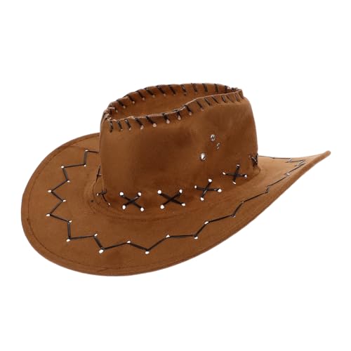 GAROZATION Cowboyhut für Kinder Fedora-Hut Mädchen Hut Cowboyhut für Mädchen Cowgirl-Hut Cosplay-Cowboy-Hüte Cowgirl-Kostüm Hut anziehen Partydekorationen Westernhut Hut Kinder Denim Orange von GAROZATION