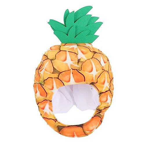 GAROZATION Fruchtmaskenhut kleidung kinderkostüme Lustiger Kopfschmuck die hatd the hat Neuheit Hut Hüte Ananas-Shirt Ananas-Maskenhut Ananas-Hut-Foto-Requisite PP Baumwolle Yellow von GAROZATION